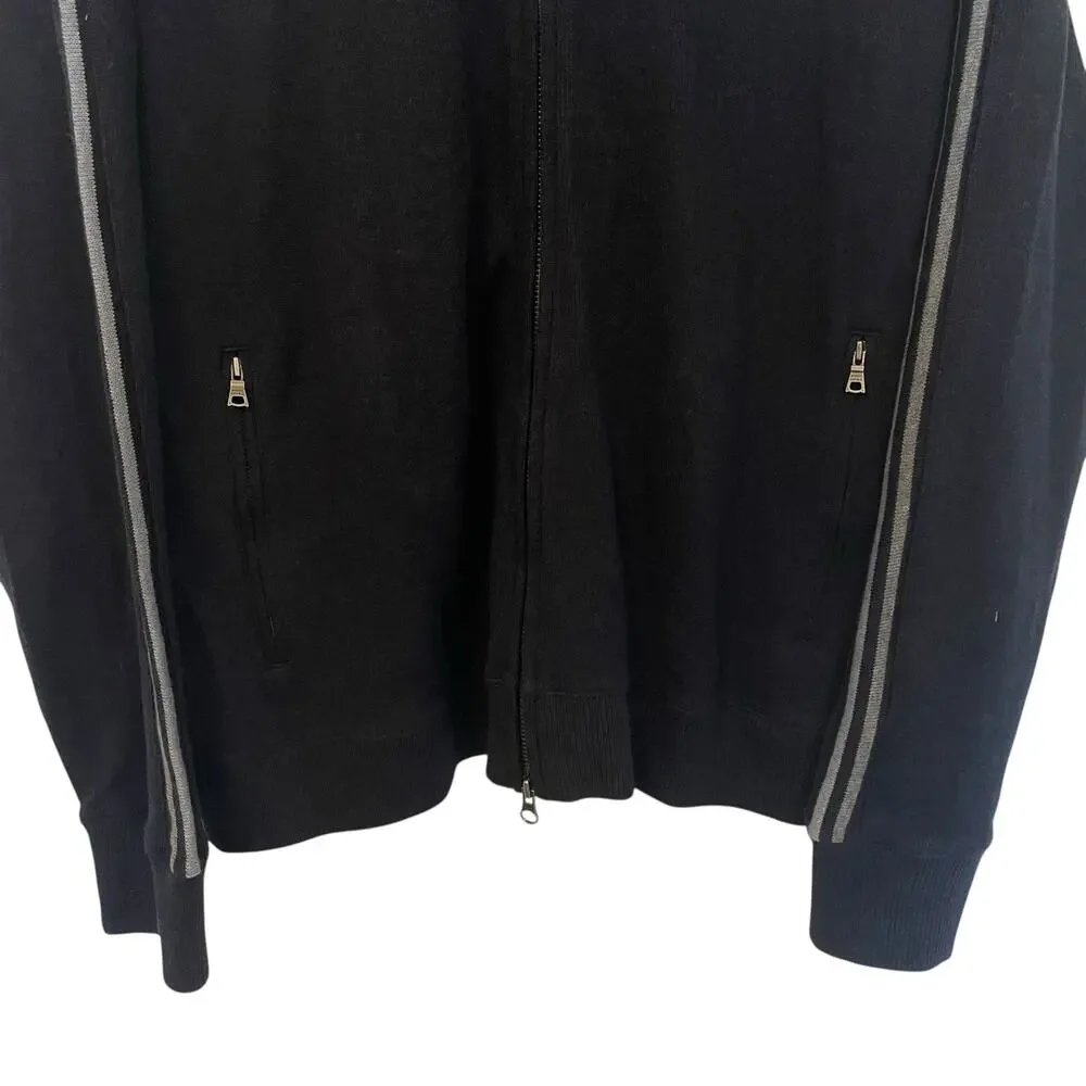 NWT Banana Republic Full Zip Cotton Heavyweight Jacket Black Mens Size XL